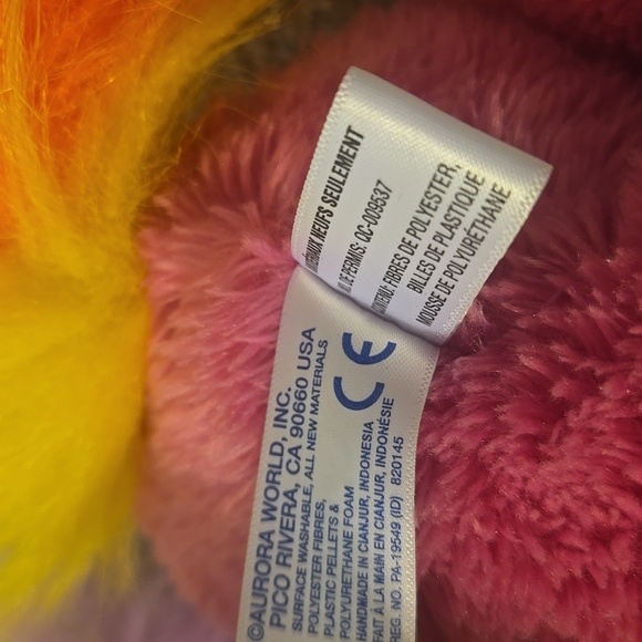 Crystal Aurora World Plush Pink Unicorn Toy 12" - Picture 5 of 7